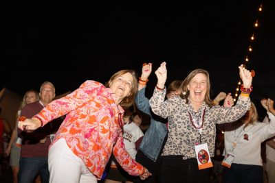 Hokies gather on the drillfield for food, music, and fun