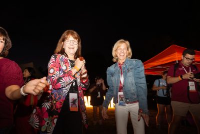 Hokies gather on the drillfield for food, music, and fun