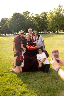 Hokies gather on the drillfield for food, music, and fun