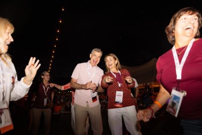 Hokies gather on the drillfield for food, music, and fun