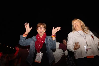 Hokies gather on the drillfield for food, music, and fun