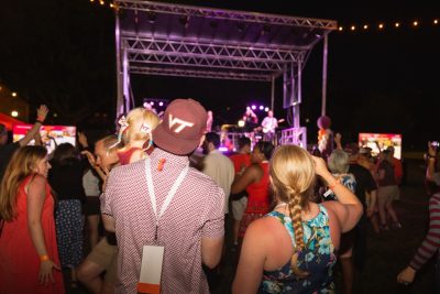 Hokies gather on the drillfield for food, music, and fun