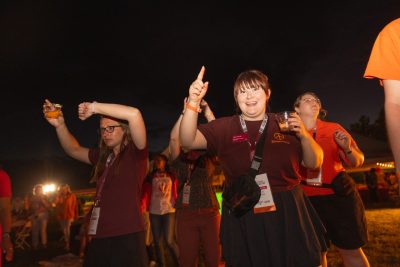 Hokies gather on the drillfield for food, music, and fun