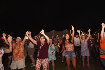 Hokies gather on the drillfield for food, music, and fun