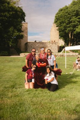 Hokies gather on the drillfield for food, music, and fun