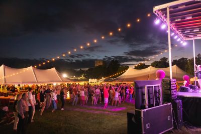 Hokies gather on the drillfield for food, music, and fun