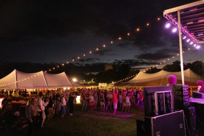 Hokies gather on the drillfield for food, music, and fun