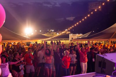 Hokies gather on the drillfield for food, music, and fun