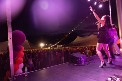 Hokies gather on the drillfield for food, music, and fun