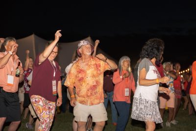 Hokies gather on the drillfield for food, music, and fun