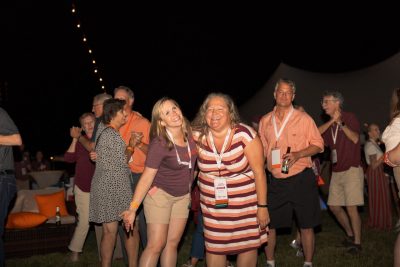 Hokies gather on the drillfield for food, music, and fun