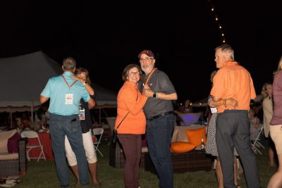 Hokies gather on the drillfield for food, music, and fun