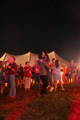 Hokies gather on the drillfield for food, music, and fun