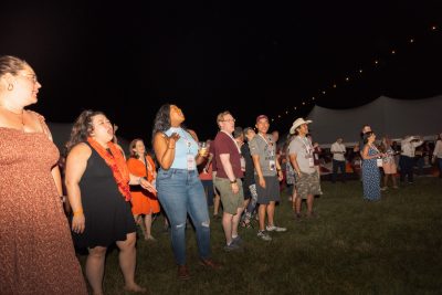 Hokies gather on the drillfield for food, music, and fun