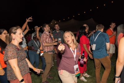 Hokies gather on the drillfield for food, music, and fun