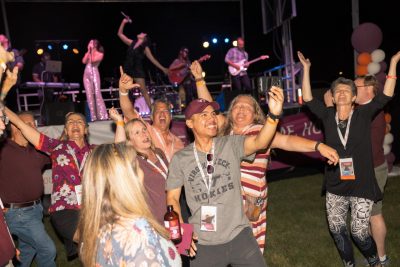 Hokies gather on the drillfield for food, music, and fun