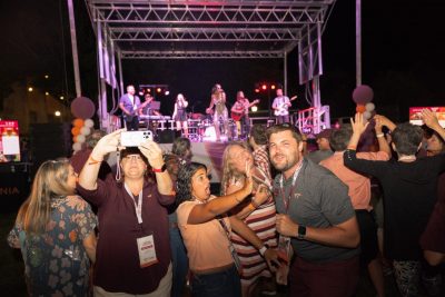 Hokies gather on the drillfield for food, music, and fun