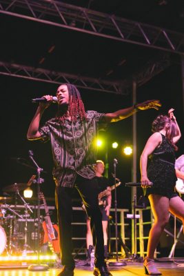 Hokies gather on the drillfield for food, music, and fun