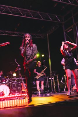 Hokies gather on the drillfield for food, music, and fun