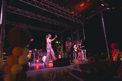 Hokies gather on the drillfield for food, music, and fun