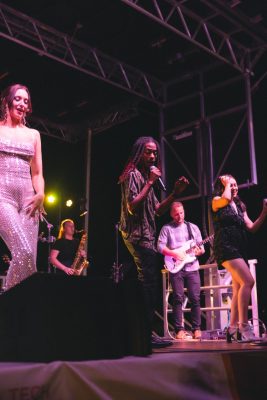 Hokies gather on the drillfield for food, music, and fun