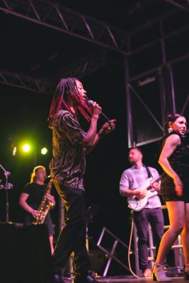 Hokies gather on the drillfield for food, music, and fun