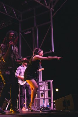 Hokies gather on the drillfield for food, music, and fun