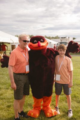 Hokies gather on the drillfield for food, music, and fun