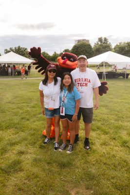 Hokies gather on the drillfield for food, music, and fun