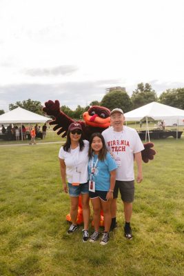 Hokies gather on the drillfield for food, music, and fun