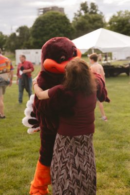 Hokies gather on the drillfield for food, music, and fun