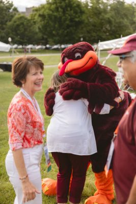 Hokies gather on the drillfield for food, music, and fun