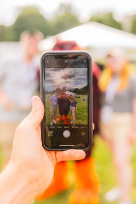 Hokies gather on the drillfield for food, music, and fun