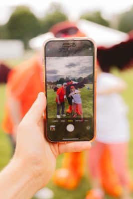 Hokies gather on the drillfield for food, music, and fun