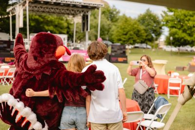 Hokies gather on the drillfield for food, music, and fun