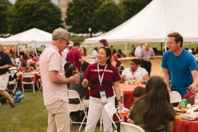 Hokies gather on the drillfield for food, music, and fun