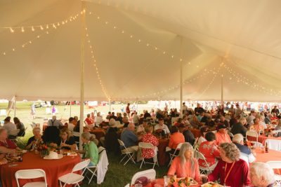 Hokies gather on the drillfield for food, music, and fun