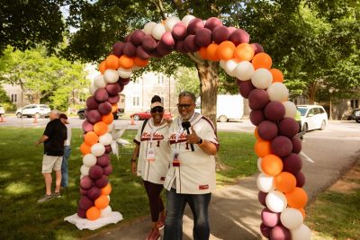 Hokies gather on the drillfield for food, music, and fun