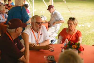 Hokies gather on the drillfield for food, music, and fun