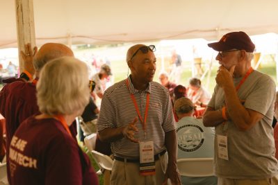 Hokies gather on the drillfield for food, music, and fun