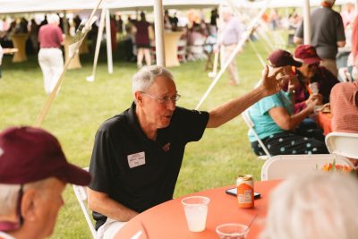 Hokies gather on the drillfield for food, music, and fun