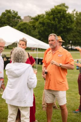 Hokies gather on the drillfield for food, music, and fun