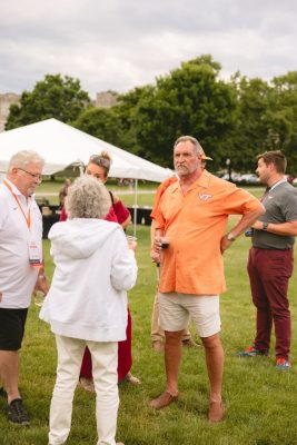 Hokies gather on the drillfield for food, music, and fun