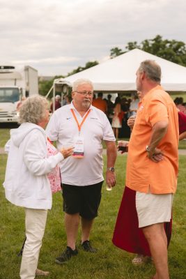 Hokies gather on the drillfield for food, music, and fun