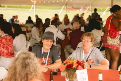 Hokies gather on the drillfield for food, music, and fun