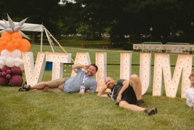 Hokies gather on the drillfield for food, music, and fun