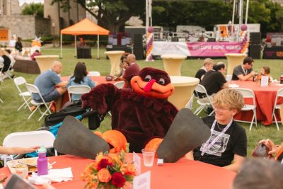 Hokies gather on the drillfield for food, music, and fun