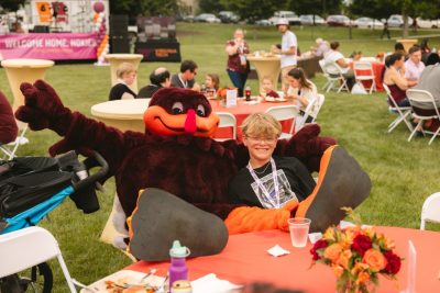 Hokies gather on the drillfield for food, music, and fun