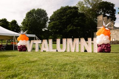 Hokies gather on the drillfield for food, music, and fun