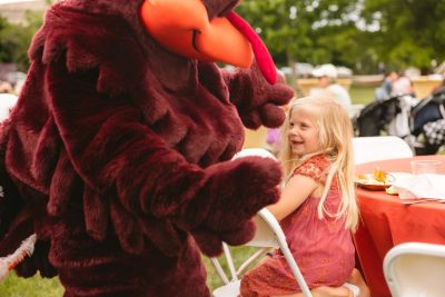 Hokies gather on the drillfield for food, music, and fun